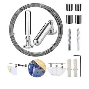 New 2pcs PINOWU Curtain Wire Set Stainless Steel 5m Long Wire